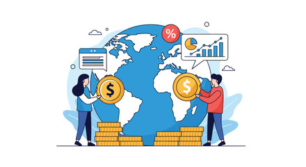 Global economic growth strategies for international business development and financial market expansion
