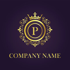 Letter  luxury gold logo concept