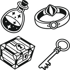 Food and drink icons vector set illustration design symbol black silhouette