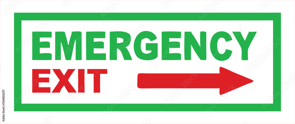 Poster clear green and white sign with the word 