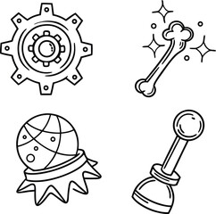 A vector set of vintage music tool icons and business design symbols