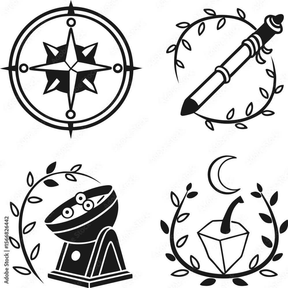 Poster a vector set of nautical elements and icons for travel design