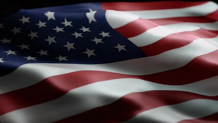 American Flag Waving on black background - Powered by Adobe