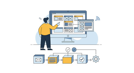 Fototapeta premium Understanding the core principles of effective process management and workflow optimization for enhanced business productivity and efficiency