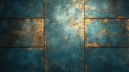 Obraz premium Elegant blue and gold textured wall brings a touch of modern art to any space