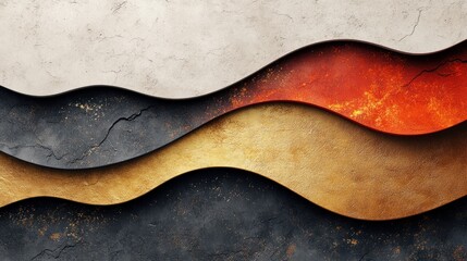 Obraz premium Artistic curves showcase vibrant textures and colors in contemporary design