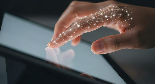 Digital Interaction: Hand Navigating Tablet with Network Overlay