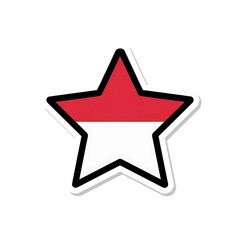 Indonesian Flag Star Icon Red and White Symbol National Pride.