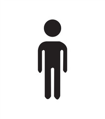 Single man stick figure icon, vector illustrator