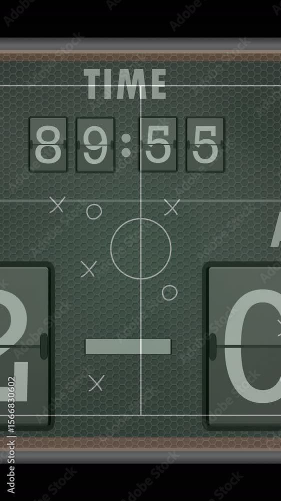 Poster animation of scoreboard with numbers on black background