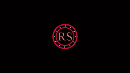 circle dash rad color limit sign with text Rs animation video on black background