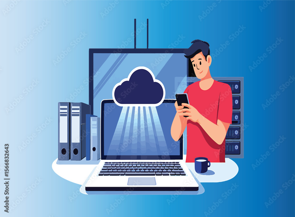 Poster cloud computing seamless data access on mobile and laptop