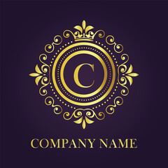 Letter  luxury gold logo concept