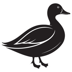 Silhouette black of a duck vector isolated design