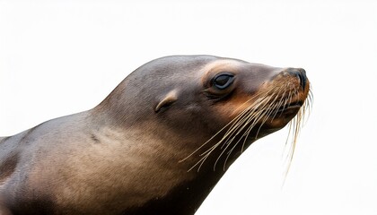 Naklejka premium steller s sea lion in motion isolated white background