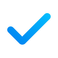 Blue Check Mark Icon on Transparent Background – Flat Vector Tick Symbol for Web, UI, and App Design

