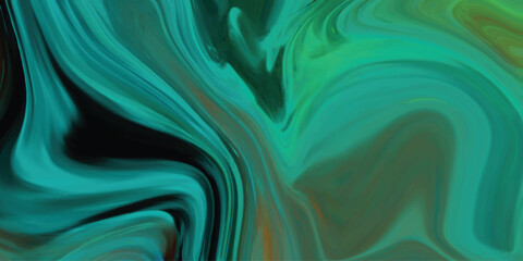 Abstract swirling teal and green liquid art texture with artistic brushstrokes and gradients for backgrounds and designs
