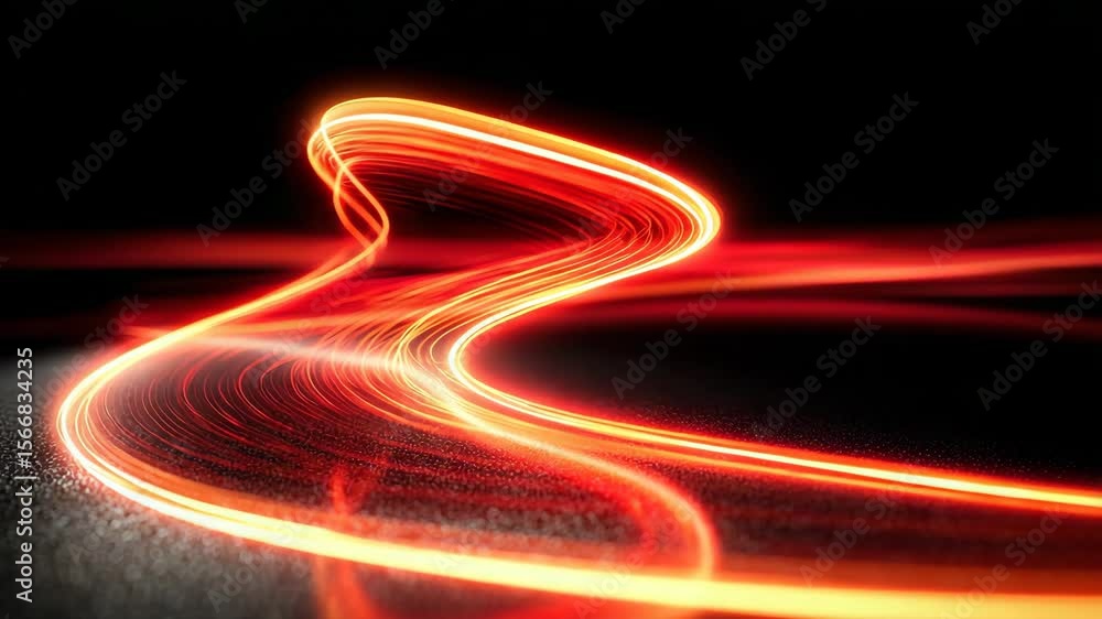 Poster dynamic light trails creating a vibrant visual effect in a long exposure shot