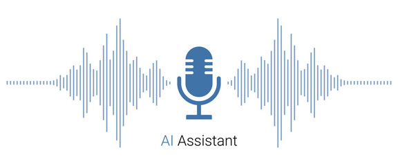 Modern Voice Control Technology with AI Assistant and Sound Waves Illustrating Smart Home Automation Features and User Interaction Concept