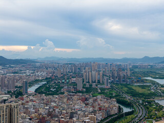China Xiamen Panoramic View of a City with a River Running Through It