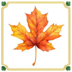Obraz premium A detailed maple leaf in orange and gold captures autumn's essence