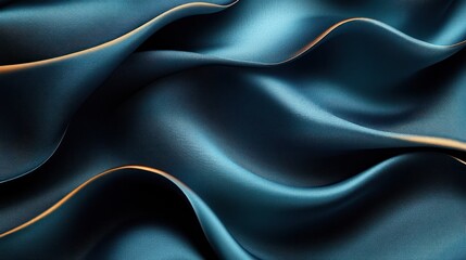 Obraz premium Swirling textures of rich blue fabric evoke feelings of calm and serenity in light