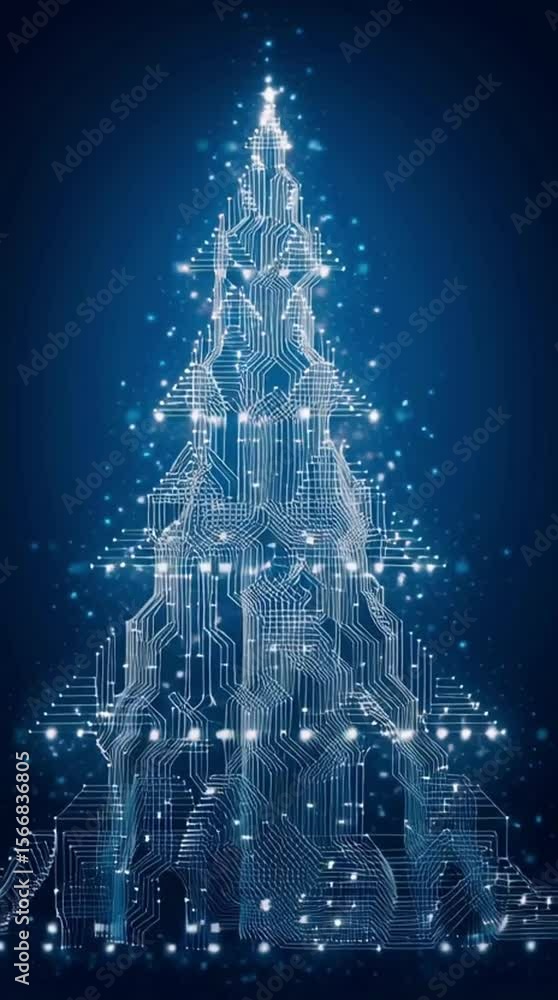 Poster abstract futuristic circuitry design: intricate blue background with glowing pathways and technologi