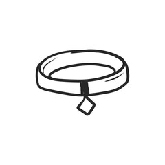 Naklejka premium Stylish Hand-Drawn Pet Collar with Tag for Dog or Cat Identification
