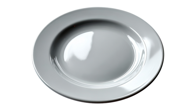 Simple Elegance: A pristine white plate presents itself in its elegant simplicity, inviting the viewer to envision endless culinary possibilities. Capturing the essence of minimalism.