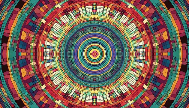abstract circular mosaic