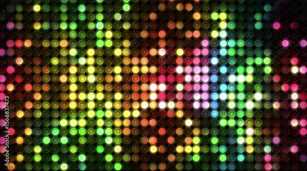 Poster vibrant led display panel with colorful light dots - abstract technology background for digital art 