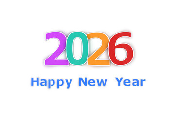 New Year 2026 Creative Design with paper craft Concept - 3D Rendered Image	
