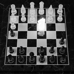 chess board with chess pieces