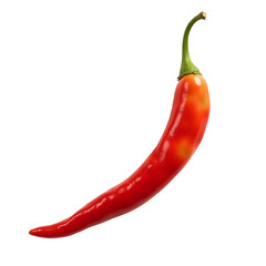 Red hot chili pepper isolated on transparent and white background