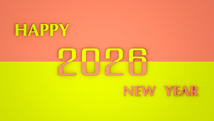 New Year 2026 Creative Design Concept - 3D Rendered Image	
