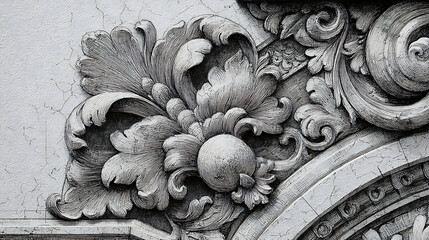 detail of a stone wall with a lion