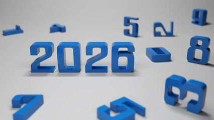 New Year 2026 Creative Design Concept - 3D Rendered Image	
