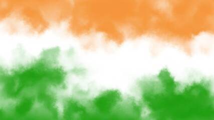 gradient background of Indian national flag colour in cloudy style. orenge, white and green colour animation. concept for independence day. - Powered by Adobe