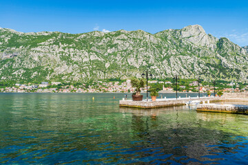 View of Kotor Bay, also known as Boka Kotorska, in southwestern Montenegro