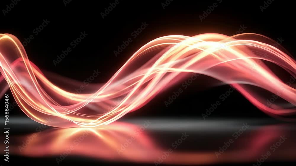 Poster vibrant light waves in motion creating dynamic visual effects