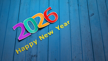 New Year 2026 Creative Design with paper craft Concept - 3D Rendered Image	
