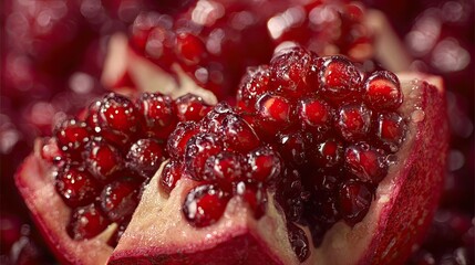 Close-up of pomegranate segments