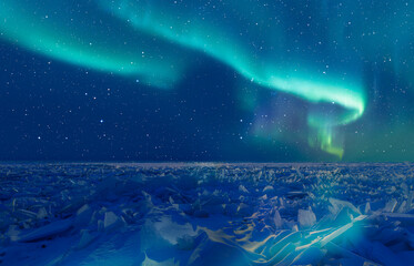 Northern lights or Aurora borealis in the sky - Tromso, Norway