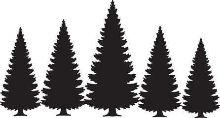 Obraz premium Majestic Evergreen Trees A Silhouetted Forest Scene