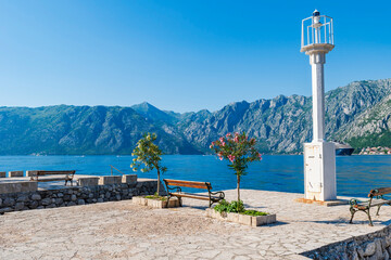 View of Kotor Bay, also known as Boka Kotorska, in southwestern Montenegro