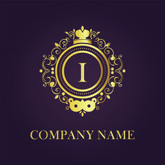 Letter luxury gold logo concept