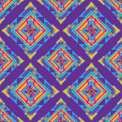 retro vintage ikat mexican ethnic aztec tribal ancient batik pattern seamless background for fashion fabric and textile, 2d illustration