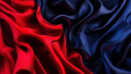 Fototapeta premium Abstract Red and Blue Silk Fabric Elegant Texture for Design Backgrounds and Artistic Compositions