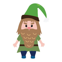 isolated green gnome character illustration