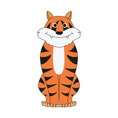 Comical cartoon tiger graphic design